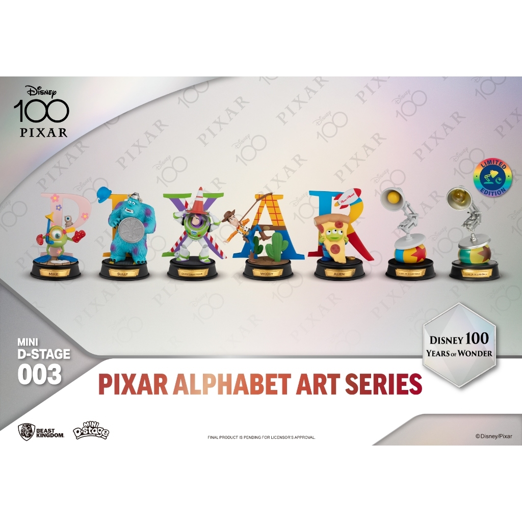 [พร้อมส่งในไทย] Beast Kingdom (MDS003) - Disney 100 Years of Wonder: Pixar Alphabet Art Series