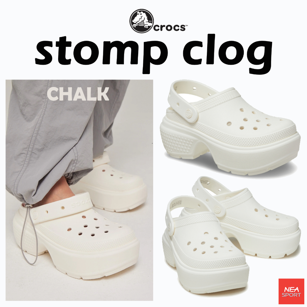 [ลด30% เก็บโค้ด 2509FASHDD] CROCS STOMP CLOG รุ่นใหม่ สูง6.9 ซม. รองเท้า ครอคส์ แท้