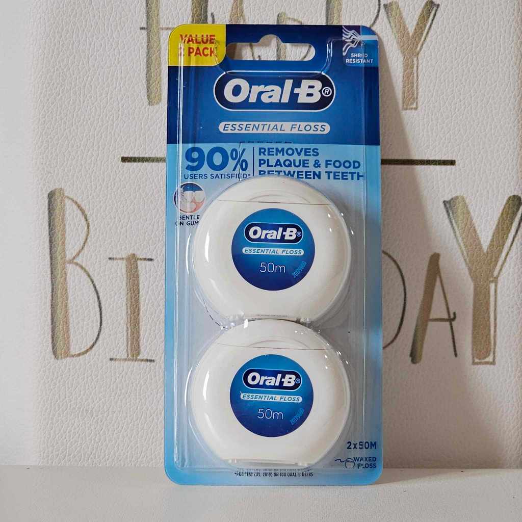 Oral-B Essential Floss ออรัลบี เอสเซนเชียลฟรอส ไหมขัดฟัน ขนาด 50 เมตร x 2 ชิ้น oral b แพ๊กเกจใ