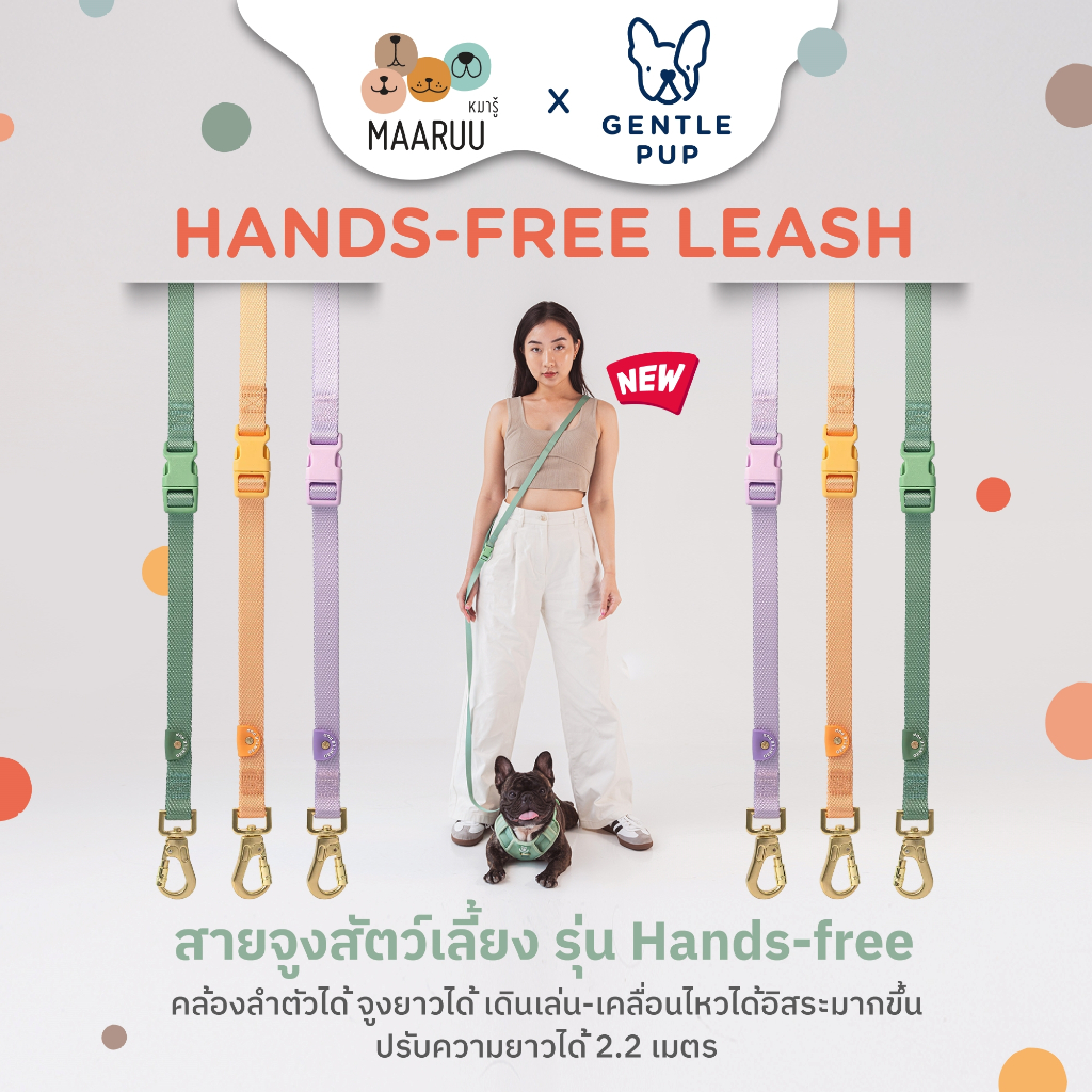 สายจูงสุนัข Hands - Free Leash แบรนด์ Gentlepup นำเข้าและผลิตจากประเทศสิงค์โปร์