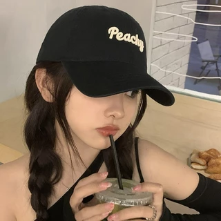 หมวกเบสบอล แบบนิ่ม ปัก peachy มี6สี คุณภาพสู สไตล์เกาหลี