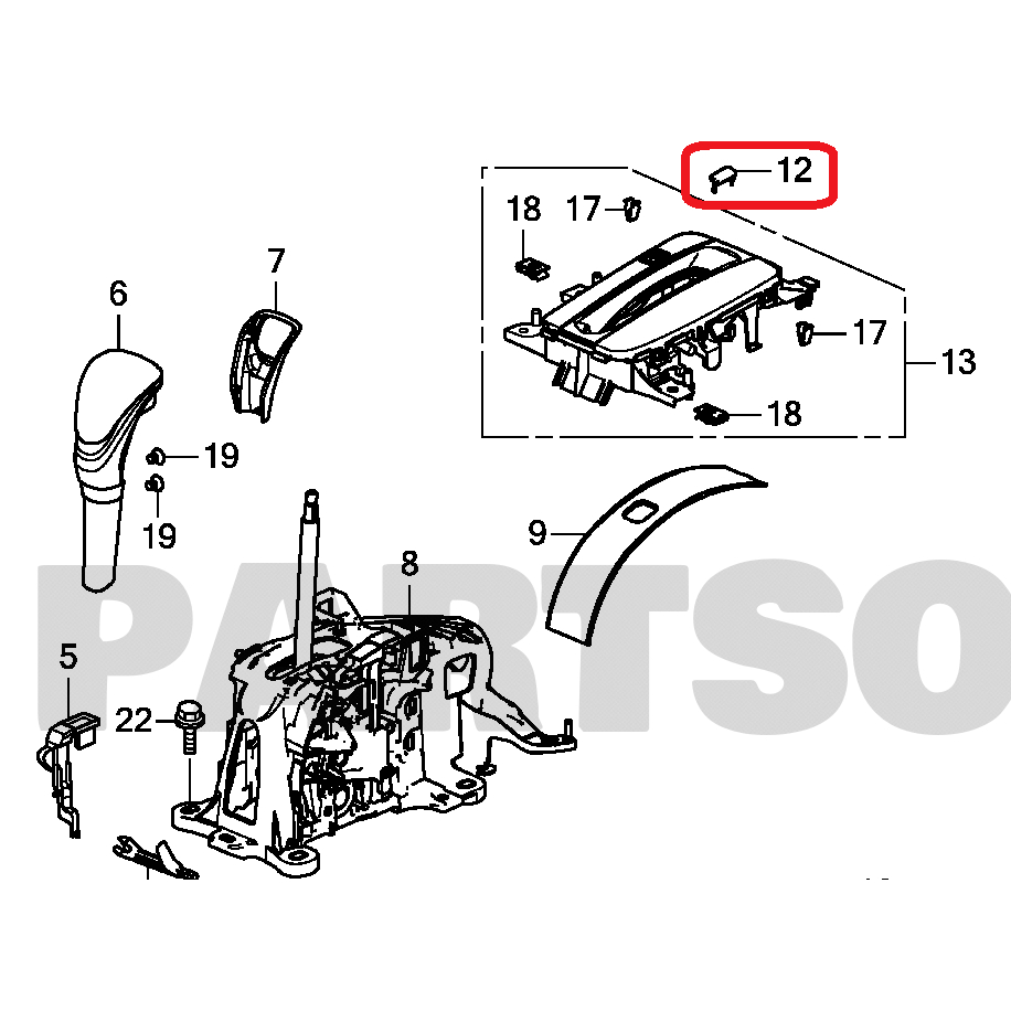 Accord 2013-19 G9 Shift lock ครอบช่องชิฟล็อค กรอบรูเสียบกุญแจ gear shifter shift lock cap shift lever shifter cover
