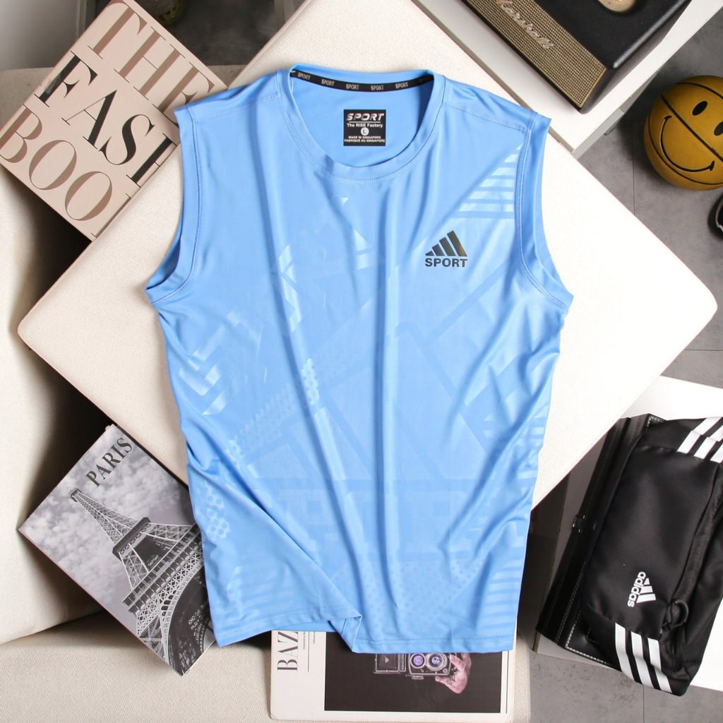 เสื้อกีฬาสกรีนSPORT ผ้านุ่มลื่น ใส่สบาย แขนกุด มีไซ M L XL XXL 3XL