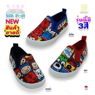รองเท้าเด็กรองเท้าผ้าใบลายการ์ตูนน่ารักค่ะน้ำหนักเบาใส่สบาย_…
