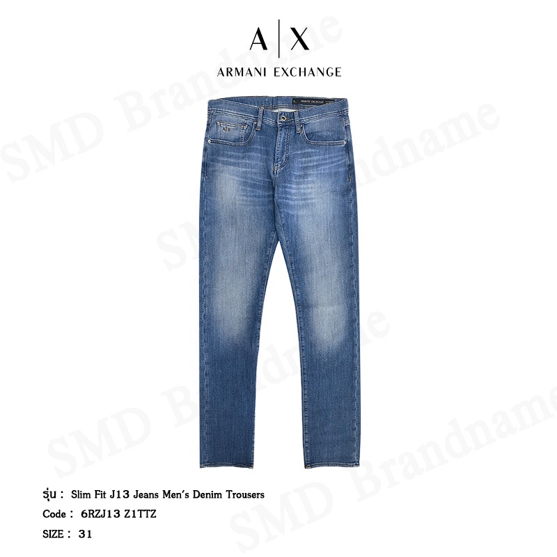 Armani Exchange กางเกงยีนส์ รุ่น Slim Fit J13 Jeans Men's Denim Trousers Code: 6RZJ13 Z1TTZ
