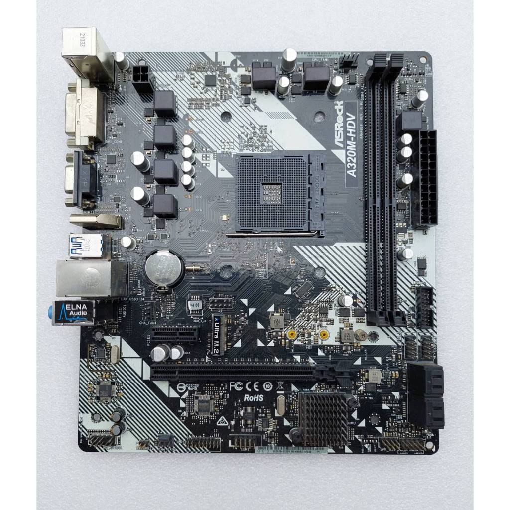 MAINBOARD (เมนบอร์ด) ASROCK A320M-HDV R4.0 (DDR4) (SOCKET AM4) (MICRO-ATX) มือสอง