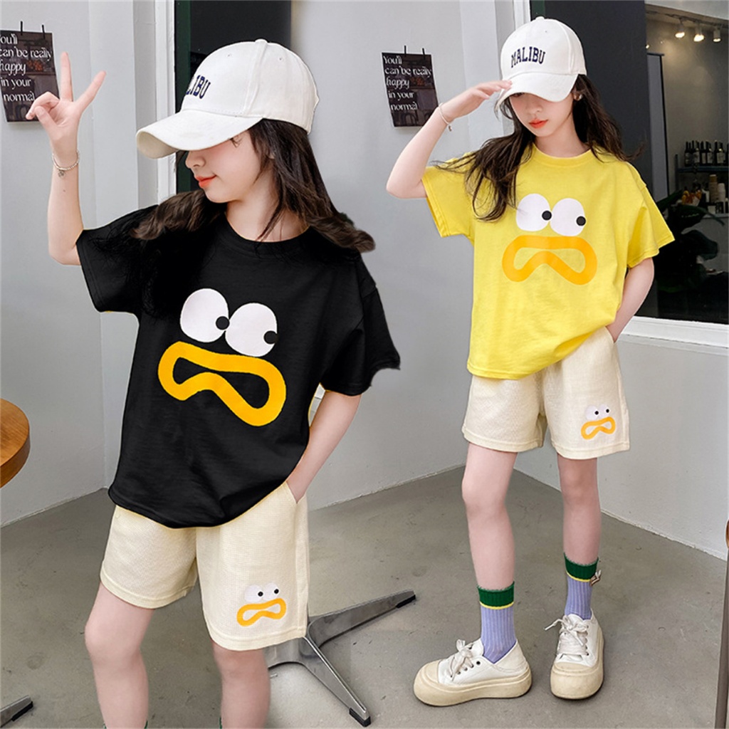 Beryl kids🌸ชุดเซ็ทเด็กผู้หญิง แฟชั่น🎀เสื้อผ้าแขนสั้นกางเกงขาสั้นลูกสาวเกาหลี ลําลอง พิมพ์ลายน่ารัก 2ชิ้น ใส่สบาย ฤดูร้อน - รูปที่ 2