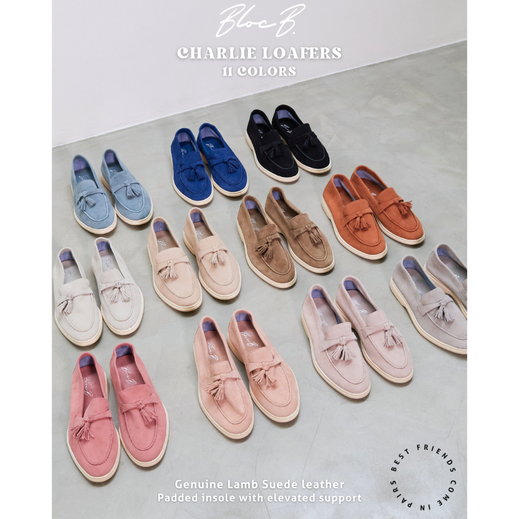 [พร้อมส่ง!] CHARLIE LOAFERS | Suede lambskin รองเท้าโลฟเฟอร์หนังกลับแกะนุ่ม