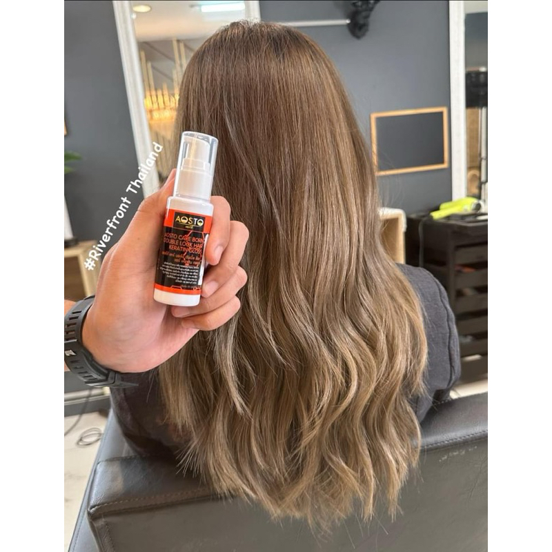 AOSTO CARE BORN KERATIN GLOSS อาร์เเกนออย RC-75ที่ช่วยในการฟื้นฟูผมเเห้งเสียผมเเตกปลายลดปัญหาผมเเห้งกรอบ