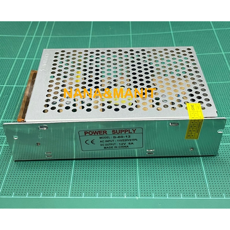 S-60-12  Switching Power Supply 12V 5A (5Aเต็ม) SIZE : 98*160*40MM