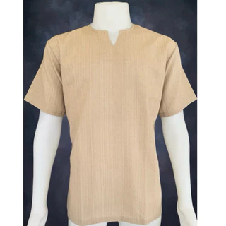 เสื้อผ้าฝ้าย ผ้าพื้นเมือง (TC สายรุ้ง) คอเจาะ แขนสั้น