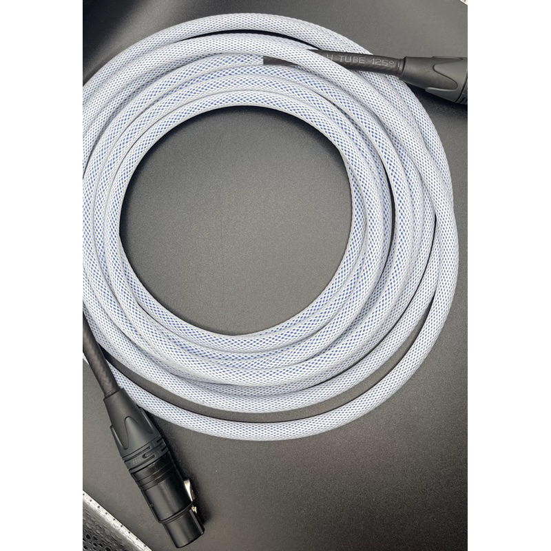 [สายไมค์ สายเครื่องดนตรี] XLR Mogami 2549 หัว Neutrik ดำ พร้อมสายถักสีขาว (5เมตร)