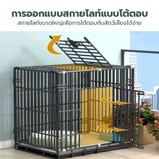 กรงสัตว์เลี้ยง กรงแมวแบบพับได้ กรงสุนัขในร่มที่บ้าน พื้นที่ขนาดใหญ่ การออกแบบหลายประตู การเสริมแรงแบบหนา กรงพับได้