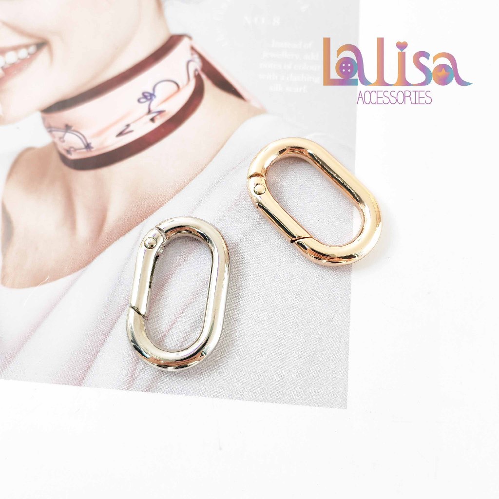 ฮาร์ดแวร์กระเป๋า อุปกรณ์หัวเข็มขัดโลหะ แหวนโลหะผสม หัวเข็มขัดสปริงรูปไข่ Alloy clips (E-1-J,HW-0077) - รูปที่ 7