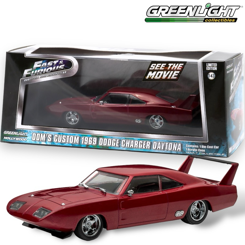 Greenlight | DOM'S CUSTOM 1969 DODGE CHARGER DAYTONA Fast&Furious สเกล 1:43