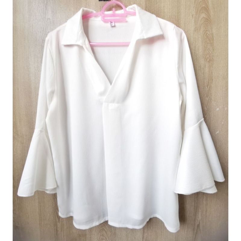 F16เสื้อคอทวิทแขนระบายสาวอวบ