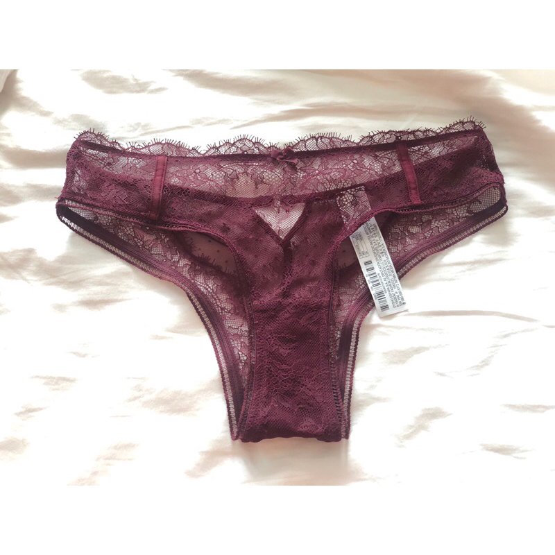 กางเกงชั้นใน Oysho from Spain Size XS สีเเดงเลือดหมู