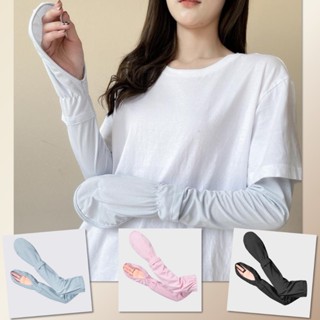 🌈 ปอกแขน ถุงมือ กันแดด UV ยืดได้เยอะ ผ้าลดอุณหภูมิ ใส่แล้วเย…