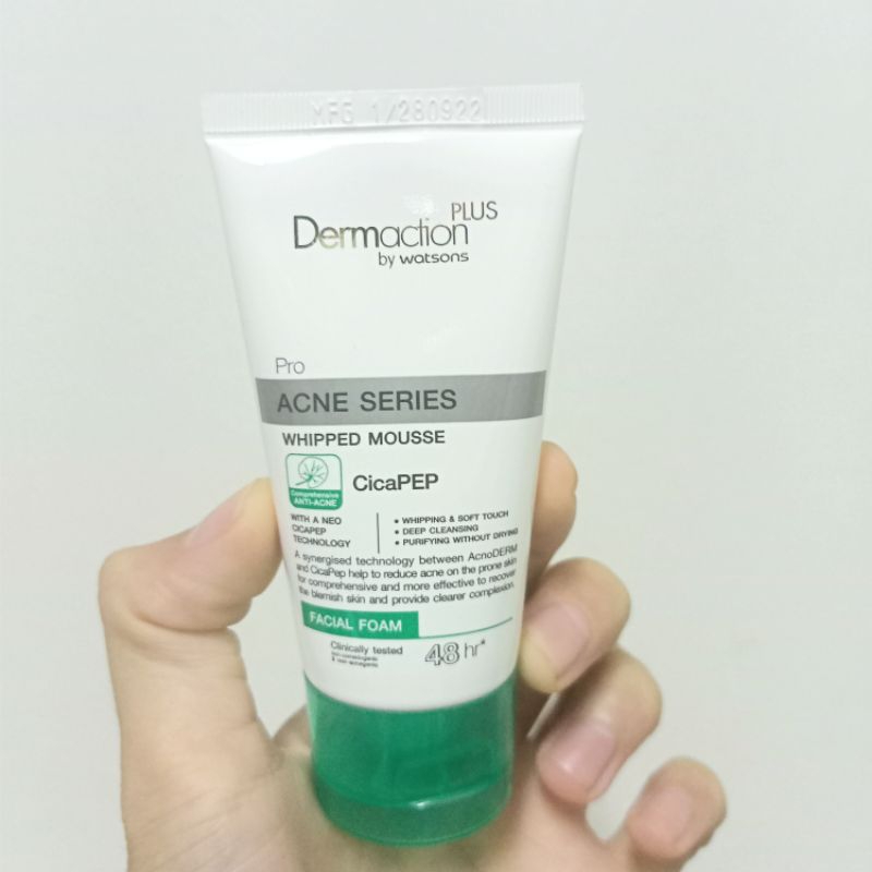 Demaction plus โฟมล้างหน้าเนื้อมูส ช่วยควบคุมความมันเป็นสาเหตุของการเกิดสิว CicaPep 50g.