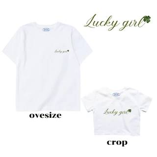 Resign.studio เสื้อยืด Crop & Oversize - Lucky girl