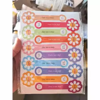 ( LP ) "ลายดอกไม้" สติกเกอร์แถบยาว คาดกล่องขนม ติดเค้กเบเกอรี่กล่อง DIY สติกเกอร์ปิดผนึก