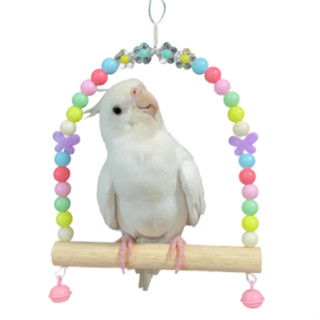 ชิงช้านก ของเล่นนก ลูกปัดสีหวานผีเสื้อ มีกระดิ่งพร้อมตะขอแขว…