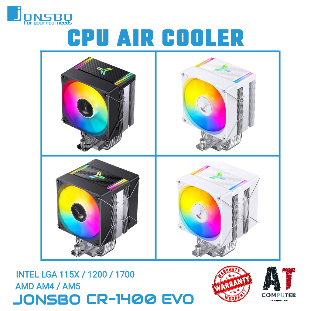 CPU AIR COOLER (พัดลมซีพียู) Jonsbo CR-1400 EVO Series Intel LGA115X / 1200 / 1700 AMD: AM4 / AM5