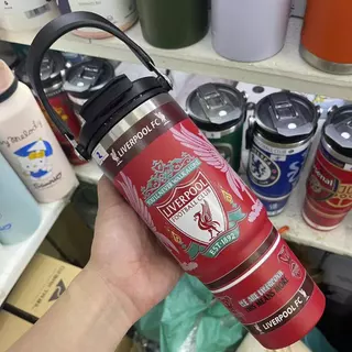 แก้วเก็บความเย็น ฝา2หัว 900ML 30oz รุ่นมีหูหิ้วมีหลอด เย็น304 เก็บความร้อน สแตนเลส พร้อมหลอด ไท่ซั่ว ลิเวอร์พูล เชลซี