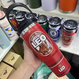 แก้วเก็บความเย็น ฝา2หัว 900ML 30oz รุ่นมีหูหิ้วมีหลอด เย็น304 เก็บความร้อน สแตนเลส พร้อมหลอด ไท่ซั่ว ลิเวอร์พูล เชลซี