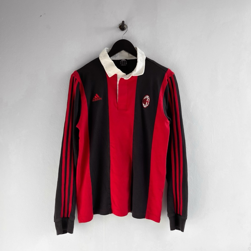 เสื้อคอปก adidas x Ac Milan แท้มือสอง100%