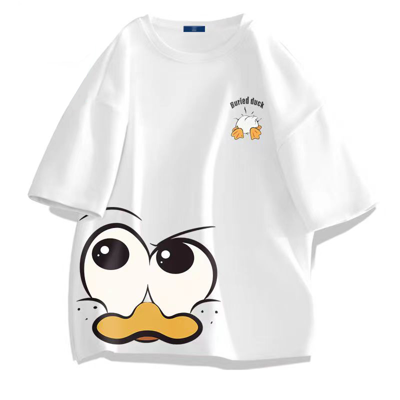 เสื้อยืดแขนสั้น ฝังศพเป็ด เสื้อสกรีน ผ้าคอตตอน100% S-3XL Buried Duck