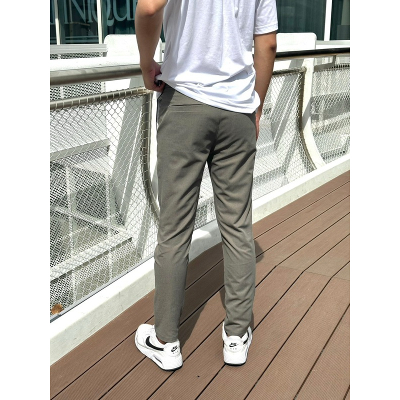 กางเกงขายาว ทรงกระบอกเล็ก เนื้อผ้าไม่ยับง่าย ผ้ายืดใส่บาย ตัดเย็บโดยคนไทย ราคา ถูกที่สุด ดีลบีเคเค แกลเลอรีภาพที่ 3