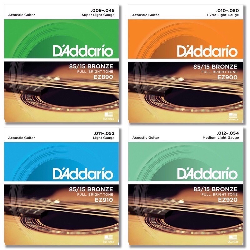 D'addario สายกีตาร์โปร่ง  เบอร์ 9-12 EZ-890 EZ-900 EZ-910 EZ-920🔥พร้อมส่ง🚚ส่งเร็ว
