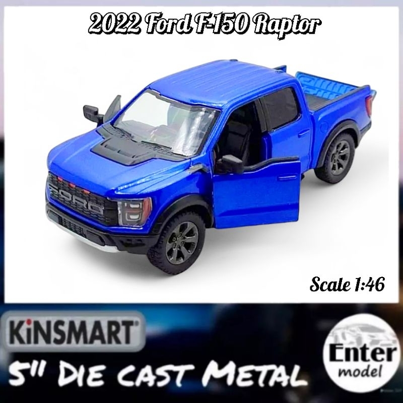 KINSMART โมเดล​รถ​เหล็ก 2022 Ford F-150 Raptor​ ยาว 12.5cm Scale1/46 ลิขสิทธิ์​ ประตูเปิดได้ มีลาน​