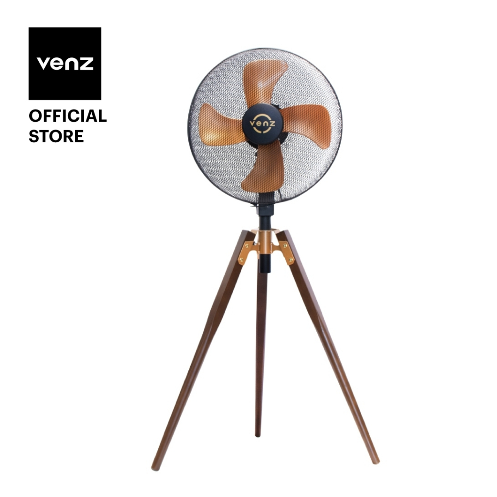 Venz เวนซ์ พัดลมตกแต่งขาไม้พิกเซล 18 นิ้ว รุ่น Pixel Collection สีคลาสสิค