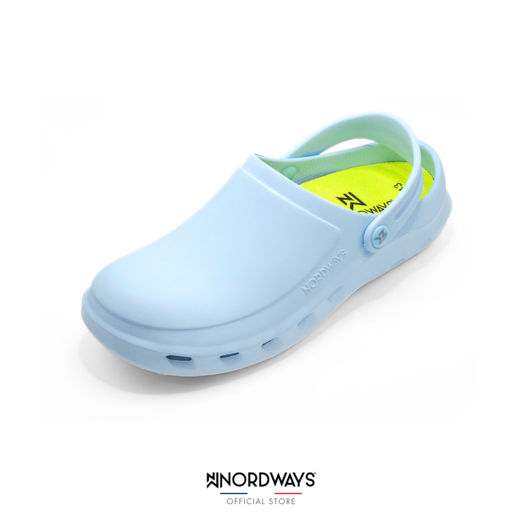 Nordways รุ่น NFLY รองเท้าหัวโต รองเท้าเชฟ ลำลอง กันลื่น ทน น้ำหนักเบามาก มีISO สีฟ้า Size36-46