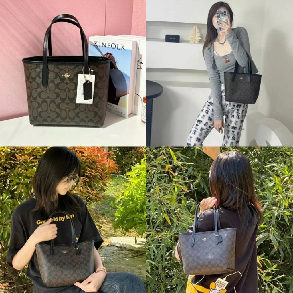 Coachของแท้💯 รุ่น CN733 Mini City Tote In Signature Canvas