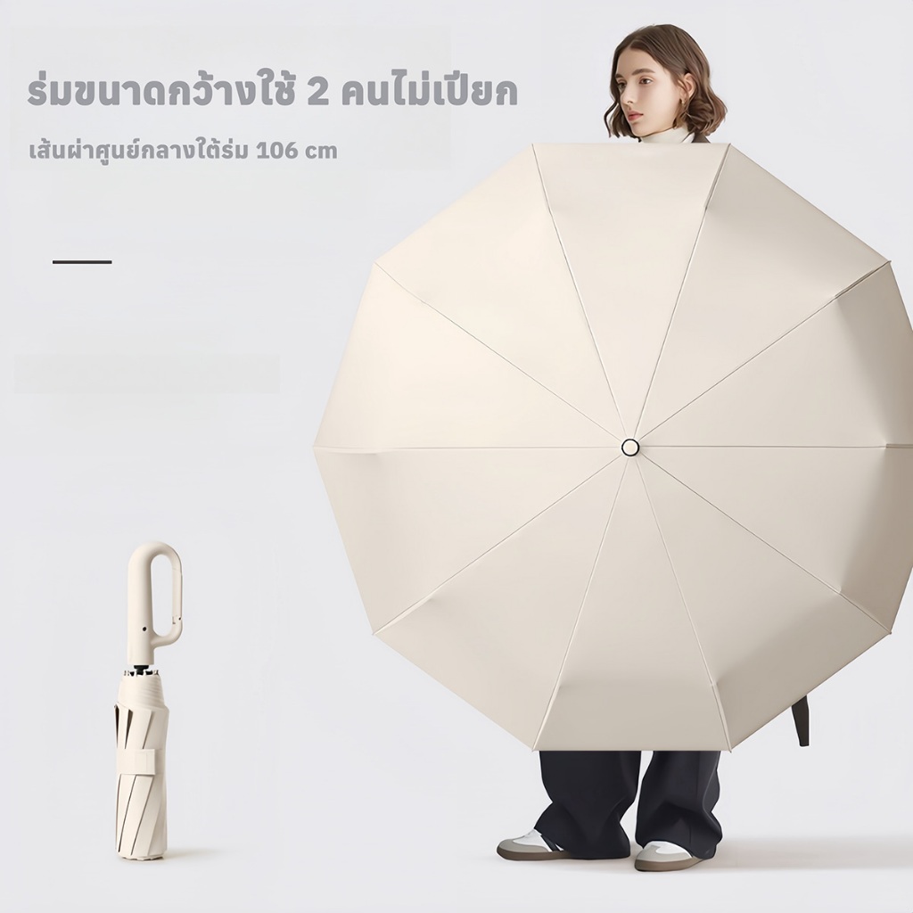 ร่มกันแดดกันฝน ร่มพับอัตโนมัติ ด้ามแขวน กันยูวี UPF50+ กันลมแรง เปิดปิดเร็ว พับเก็บง่าย พกพาสะดวก ร่มแฟชั่น พร้อมส่ง รูปที่ 7