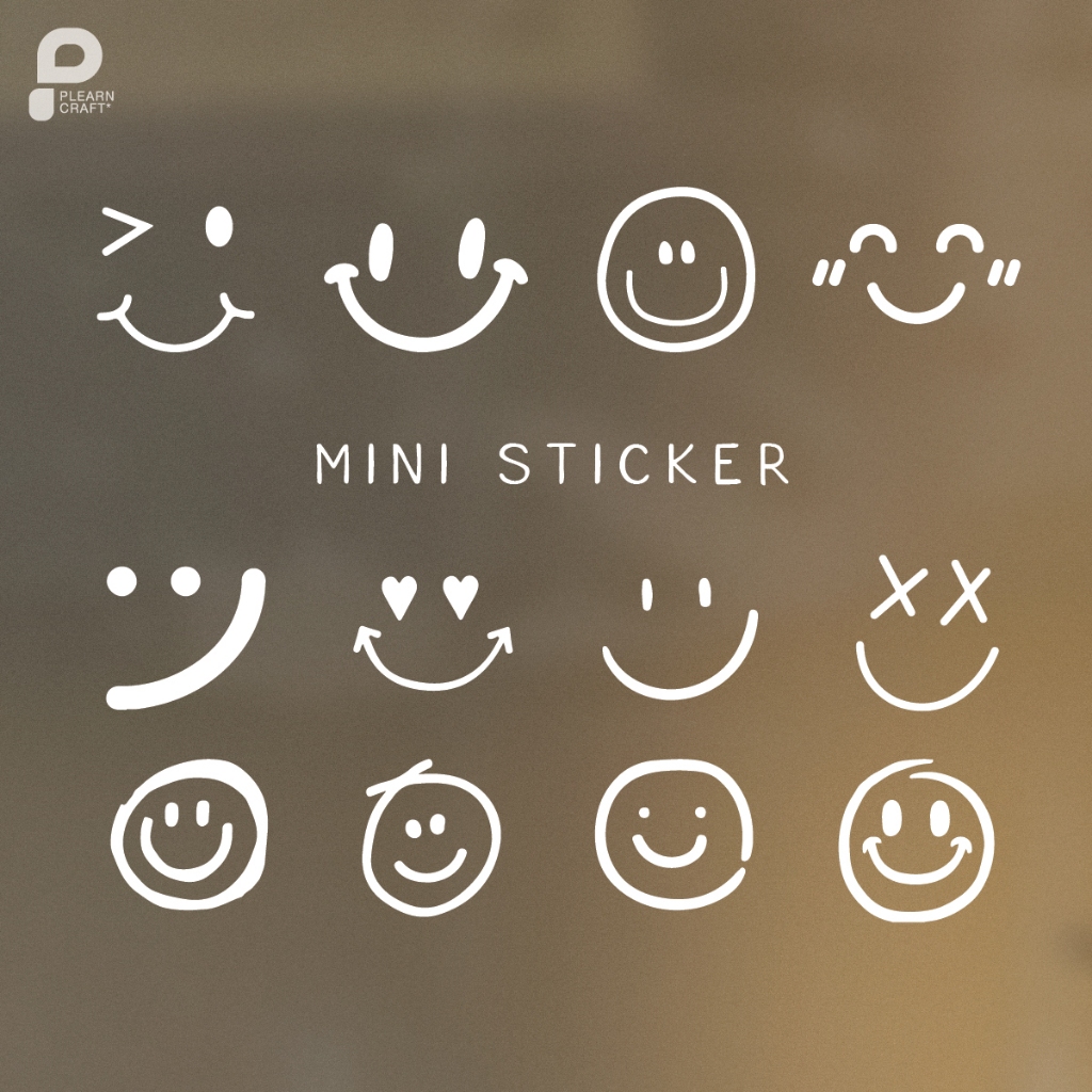 RASM001 Mini Stickerสติ๊กเกอร์ รอยยิ้ม Mini Sticker แต่งร้าน แต่งบ้าน แต่งคาเฟ่ แต่งรถ ติดกระจก ติดผนัง
