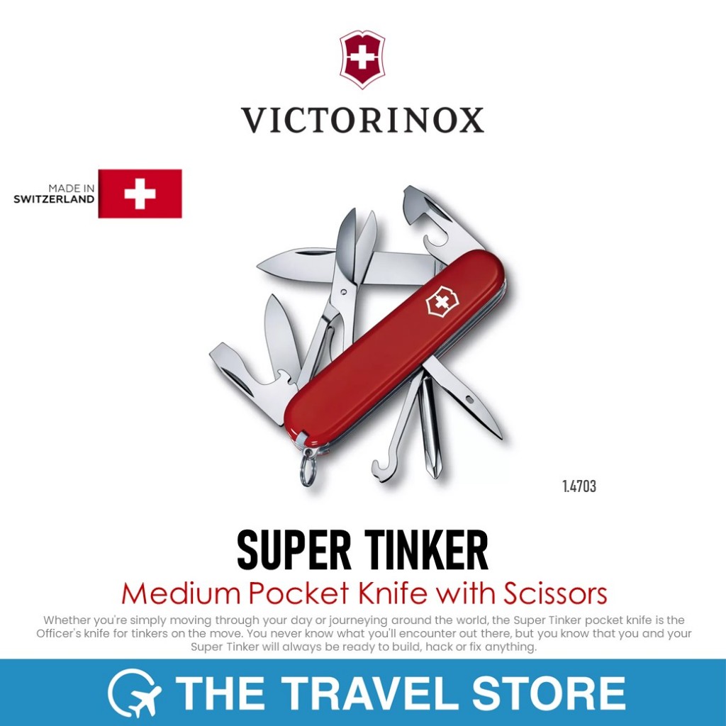 VICTORINOX Super Tinker Medium Pocket Knife with Scissors (1.4703) มีดพับ ตั้งแคมป์ เดินป่า