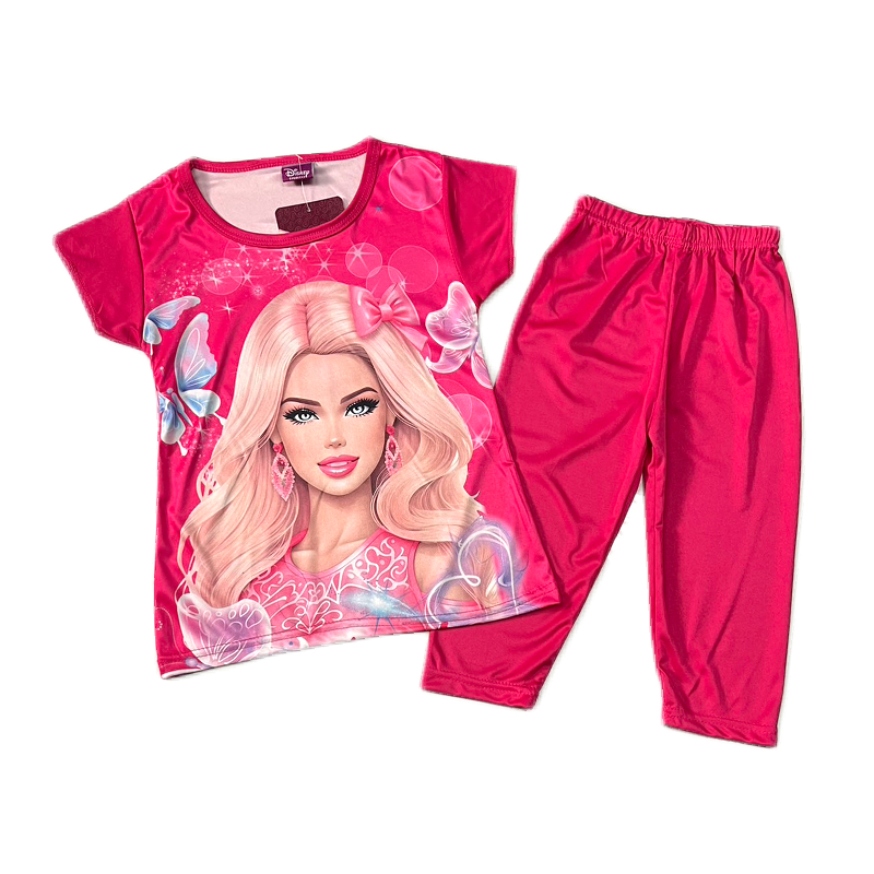 เสื้อผ้าเด็กผู้หญิง ชุดเสื้อ+กางเกงสีพื้น ผ้ามันผ้าไมโคเกรดพรีเมี่ยม PM909 - รูปที่ 4