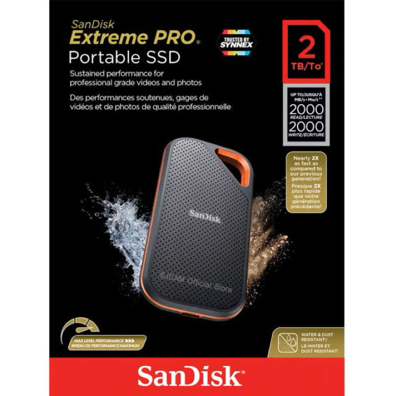 ฮาร์ดดิสก์ SanDisk SSD Extreme Pro Portable 2TB สินค้า byใหม่ประกันศูนย์พร้อมส่ง