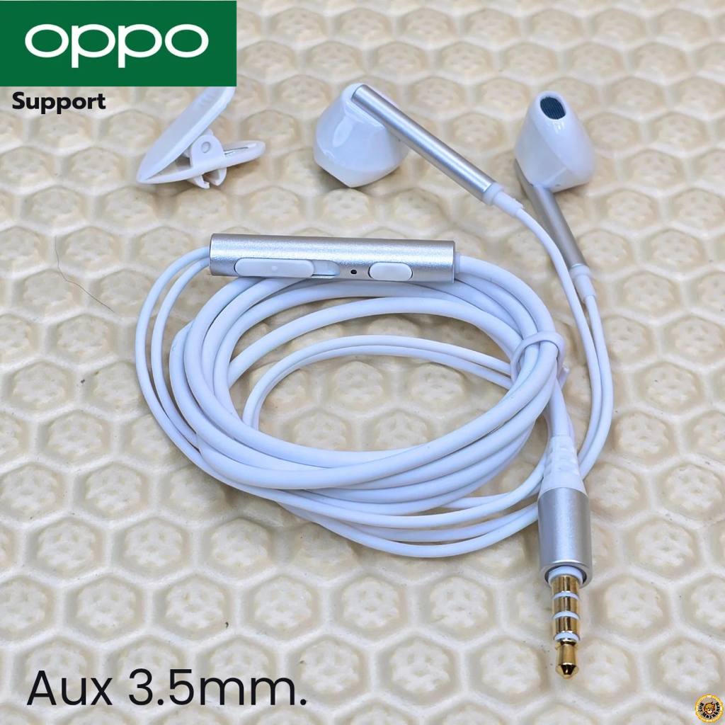 หูฟัง สมอลทอล์ค Aux 3.5mm สำหรับ OPPO ออปโป้ A58 รูปทรงสวมใส่สบาย เสียงดี เบสนุ่ม เพิ่ม-ลดระดับเสียง M15