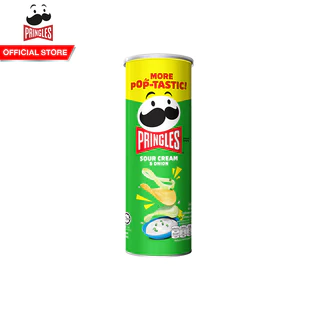 [2 ชิ้น] Pringles Potato crisps sour cream and onion พริงเกิลส์ ซาวครีมและหัวหอม 102 กรัม