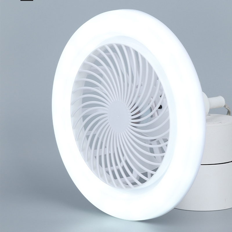 พร้อมรีโมทคอนโทรล โคมไฟพัดลม 3 ระดับ พร้อมหลอดไฟ โคมไฟมีรีโมทตบแ E27 30W LED สําหรับห้องนอน พัดลมติดเพดาน C0110