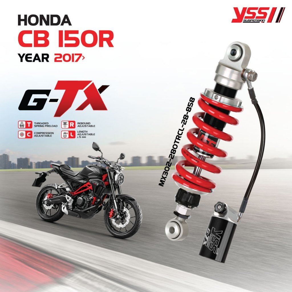 โช๊ค YSS แบบ G-TX รุ่นใหม่ล่าสุด HONDA CB150R ปี 2017 โช๊คหลัง โช้ค