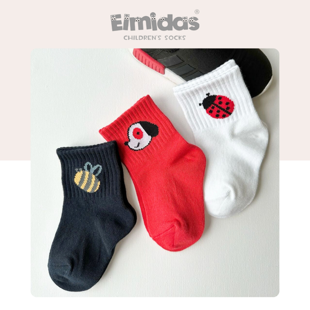 ถุงเท้าเด็ก ถุงเท้าผู้ใหญ่ Elmidas รุ่น Be Smart (เซ็ท 3 คู่) ราคา ถูกที่สุด ดีลบีเคเค