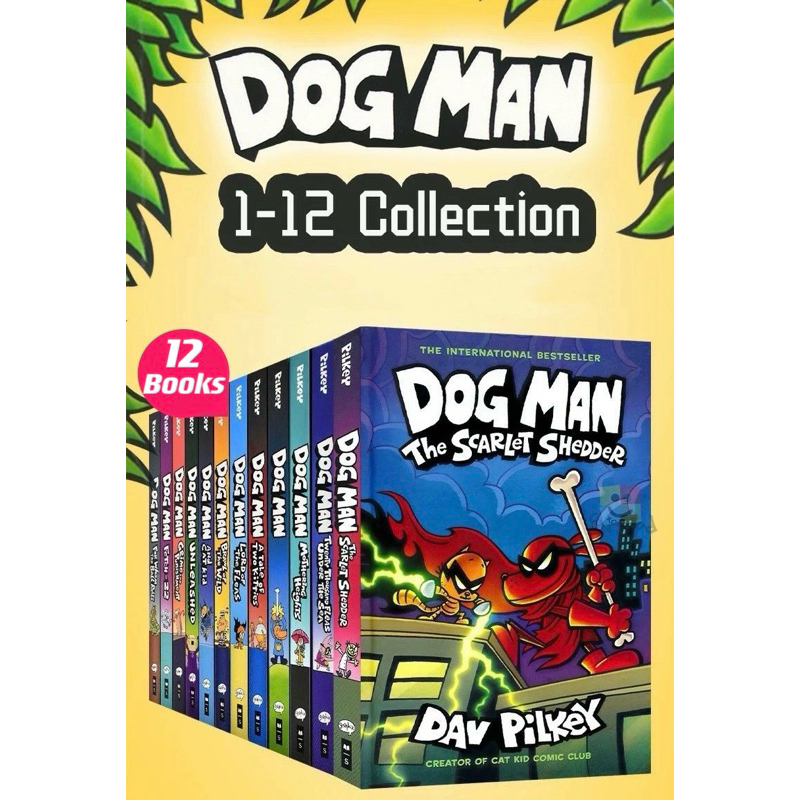 Dav Pilkey Dog Man 1-12 Books Set Hardcover พร้อมส่ง ปกแข็ง Dogman Comic แนวตลก หนังสือภาษาอังกฤษ การ์ตูน หนังสือเด็ก