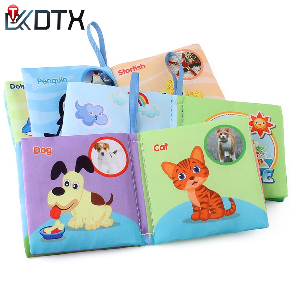 DTX หนังสือผ้า พร้อมคำศัพท์ภาษาอังกฤษ ของเล่นเสริมพัฒนาการเด็ก ของเล่นเด็ก กันน้ำ