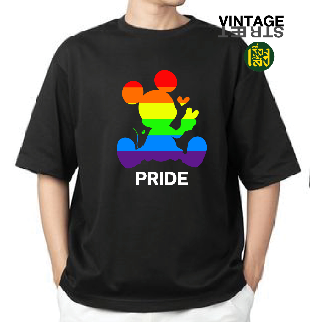 เรื่องเสื้อ เสื้อยืดLGBTQ PRIDE MONTH ลายมิกกี้ สกรีนแฟชั่น พร้อมส่ง